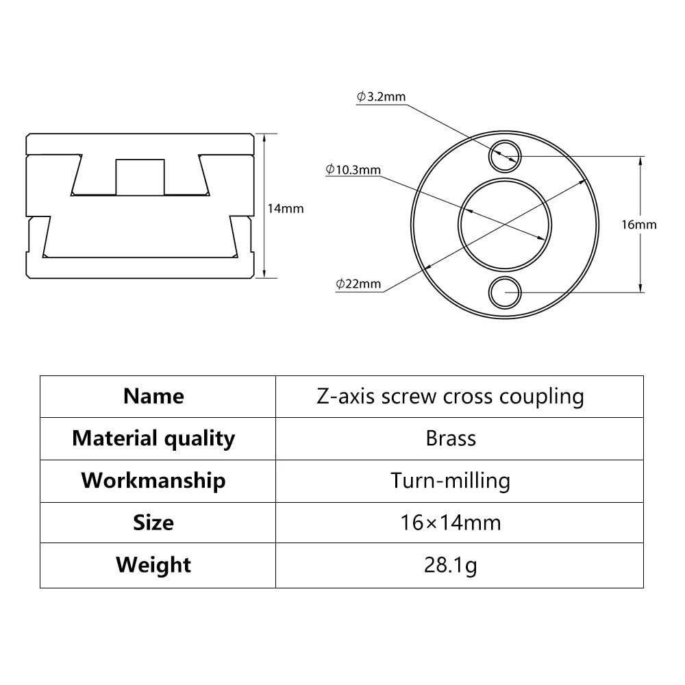 For mega 16 mm for Oldham-Kupplung, T8 Z-Achsen-Schraube, heißes Bett, reduziert den Druck, Schaukel, 3D-Drucker-Teile, for CNC-flexibler Wellenkoppler, for zylinder(3Pcs)
