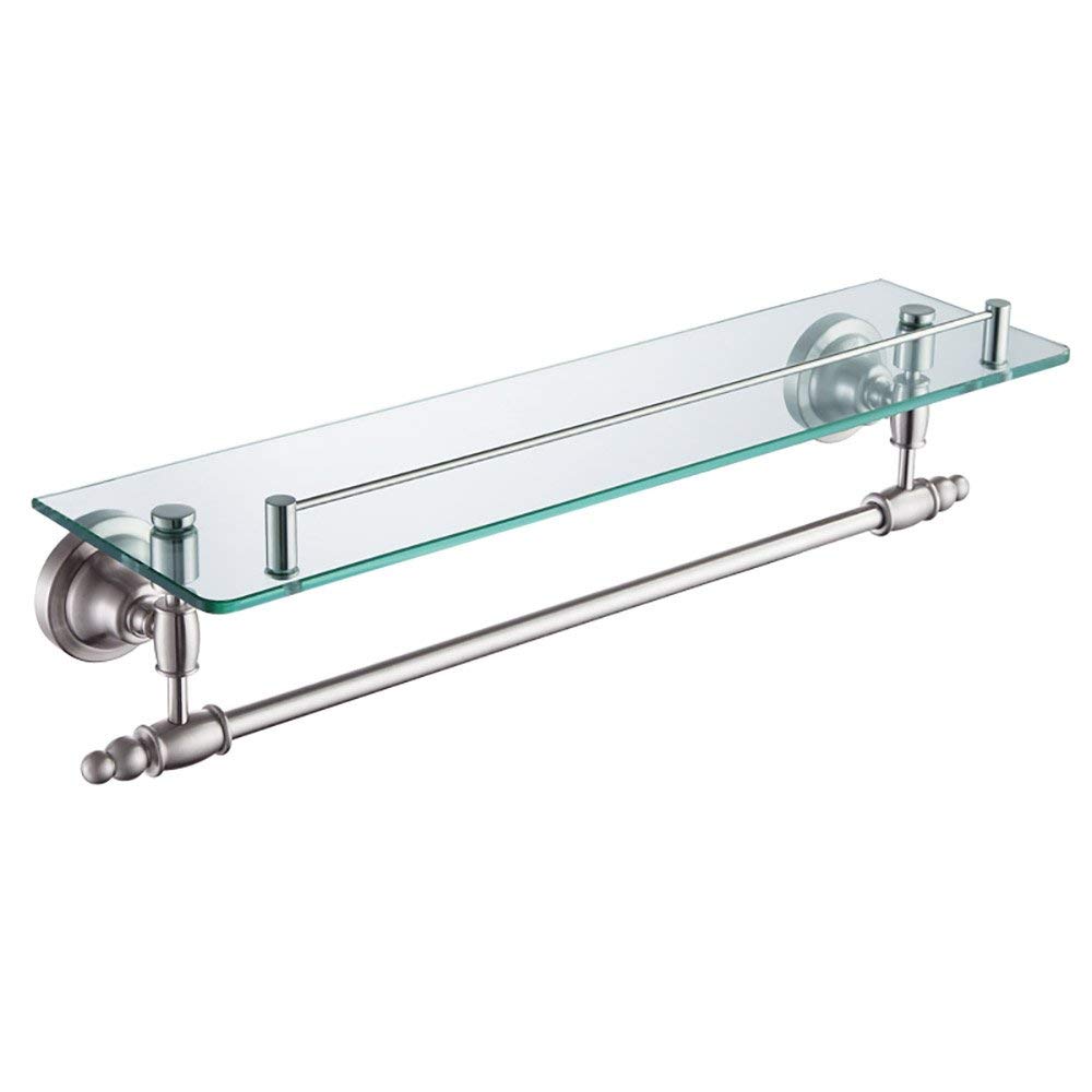 Rails porte-serviettes avec étagère en verre pour salle de bain