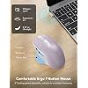 SABLUTE Wireless Keyboard and Mouse Combo, Ergonomic Wave Key, Cushioned Plam Rest, Comfortable Silent Natural Typing, 2.4G Lag-Free, Full Size Keyboards Cordless Set for Multi-OS, Windows/Mac, Purple