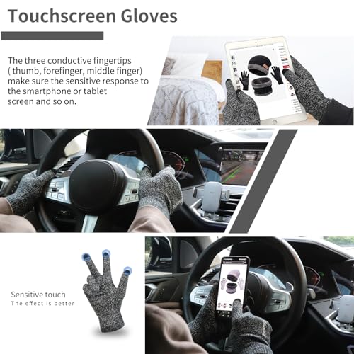 Petrunup Beanie Hat and Scarf Set Unisex, Mens Winter Slouch Hat Knit Gloves and Ski Neck Warmer with Fleece Lining for Women