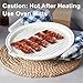 ONEMORE Microwave Bacon Tray Ceramic Bacon Cooker Meat Rack for Oven Cooking Crispy Bacon Maker - 11 inch Round Bacon Dish Plate, White