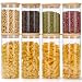 Produktbild Lannvan Vorratsgläser mit Deckel, 8er Set Vorratsdosen Glas Aufbewahrungsgläser Luftdicht, Vorratsglas mit Holzdeckel für Pasta, Cornflakes, Müsli, Bohnen Aufbewahrung - 4x 800ml + 4x 400ml