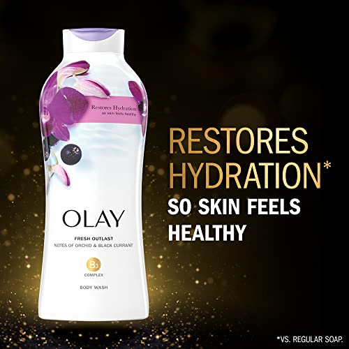 Olay Fresh Outlast Soothing Orchid & Black Currant Body Wash 22 Oz, (4 Count) #TOP4