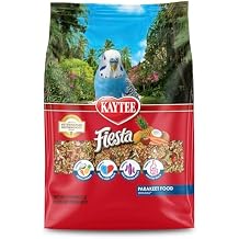 Kaytee Fiesta Parakeet Food، مزيج مغذي وممتع، يدعم صحة الجلد والريش والهضم والدماغ والقلب، 2 رطل