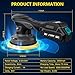 JUSFIT Cordless Car Buffer Polisher kit, 2x 2000mAh 20V Batteries, 6-Speed Brushless Motor, 6-Inch Pad, 3.0LB Lightweight, Dual Action Random Orbital, Car Detailing, Boat, Wood & Furniture