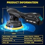 Cordless Car Buffer Polisher Kit, 20V, w/ 2X 2.0Ah & Charger - Image 2