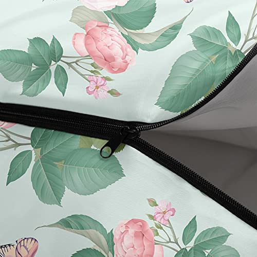 Bolsa de dormir para niños para camping y senderismo, floral color claro en acuarela, ligera, impermeable y resistente al frío, tamaño 32"x90" miniatura 5