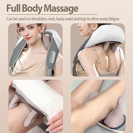 WHITE ANGEL Neck and Back Massager with Heat,Neck Massager,Shiatsu Massager Pillow for Neck,Back,Shoulder,Legs,Body Pain Relief,Electric Rechargeable Deep Tissue 5D Kneading Massage Machine... WHITE ANGEL Neck and Back Massager with Heat,Neck Massager,Shiatsu Massager Pillow for Neck,Back,Shoulder,Legs,Body Pain Relief,Electric Rechargeable Deep Tissue 5D Kneading Massage Machine...