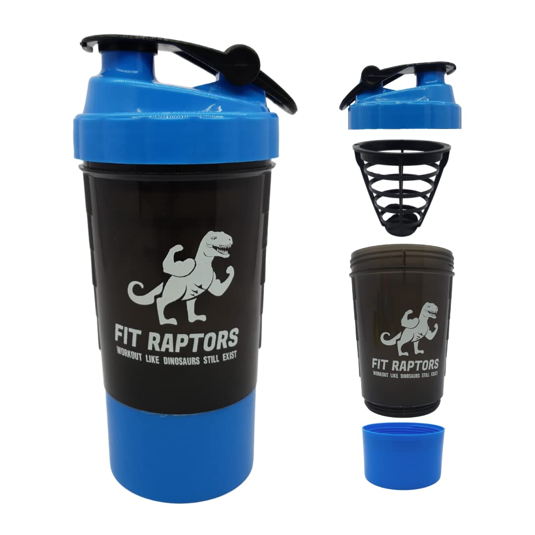 Mini Spider 650ml Gym Shaker with a premium cyclone mixer with extra storage Compartment and 1 blending bottle 100% Food Grade Plastic (COLOR CAP BLUE)-image-42