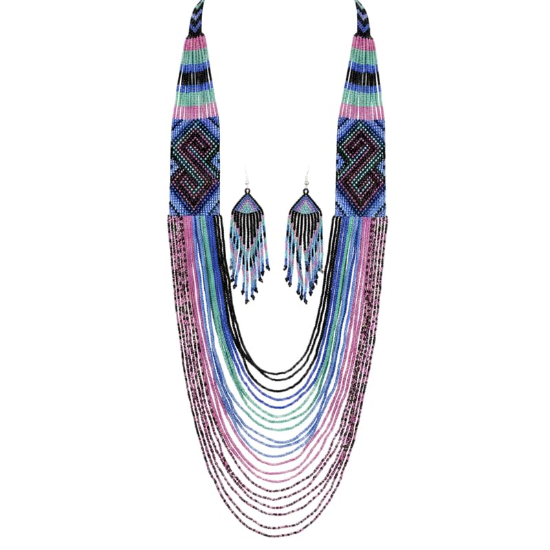 Conjunto de collar y pendientes ucranianos Gerdan para regalo artesanal