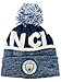 Fan Ink Manchester City Beanie Knitted Ski Hat, Licensed Man. City Winter Hat. Blue