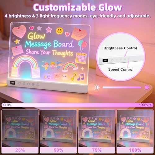 Image of Rechargeable LED Drawing Board for Kids,16 inch Large Glow Doodle LED Note Board with 13 Light Modes,Neon Light Up Drawing Tablet with Stand,Creative Birthday Gifts for Girls Boys Age 3-12 (White)