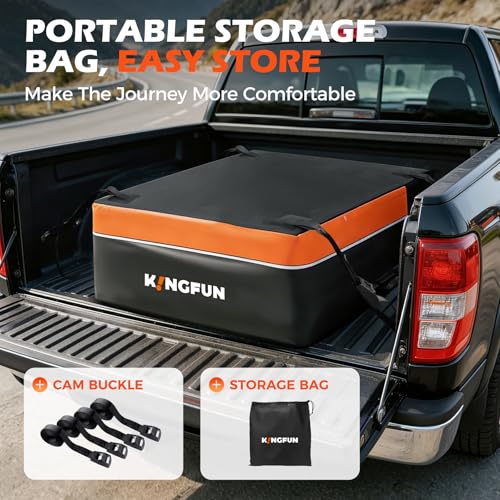 Image of Kingfun Truck Bed Cargo Bag, 26 Cu Ft Waterproof Cargo Carrier
