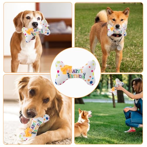 Hundespielzeug Geburtstag Hund, Dauerhaft Hunde Geburtstags Plüschtier, Dog Birthday Toys Weich und bequem, Hund Geburtstagstorte Spielzeug, Haustier Knorpelspielzeug Geburtstagsgeschenke für Hunde