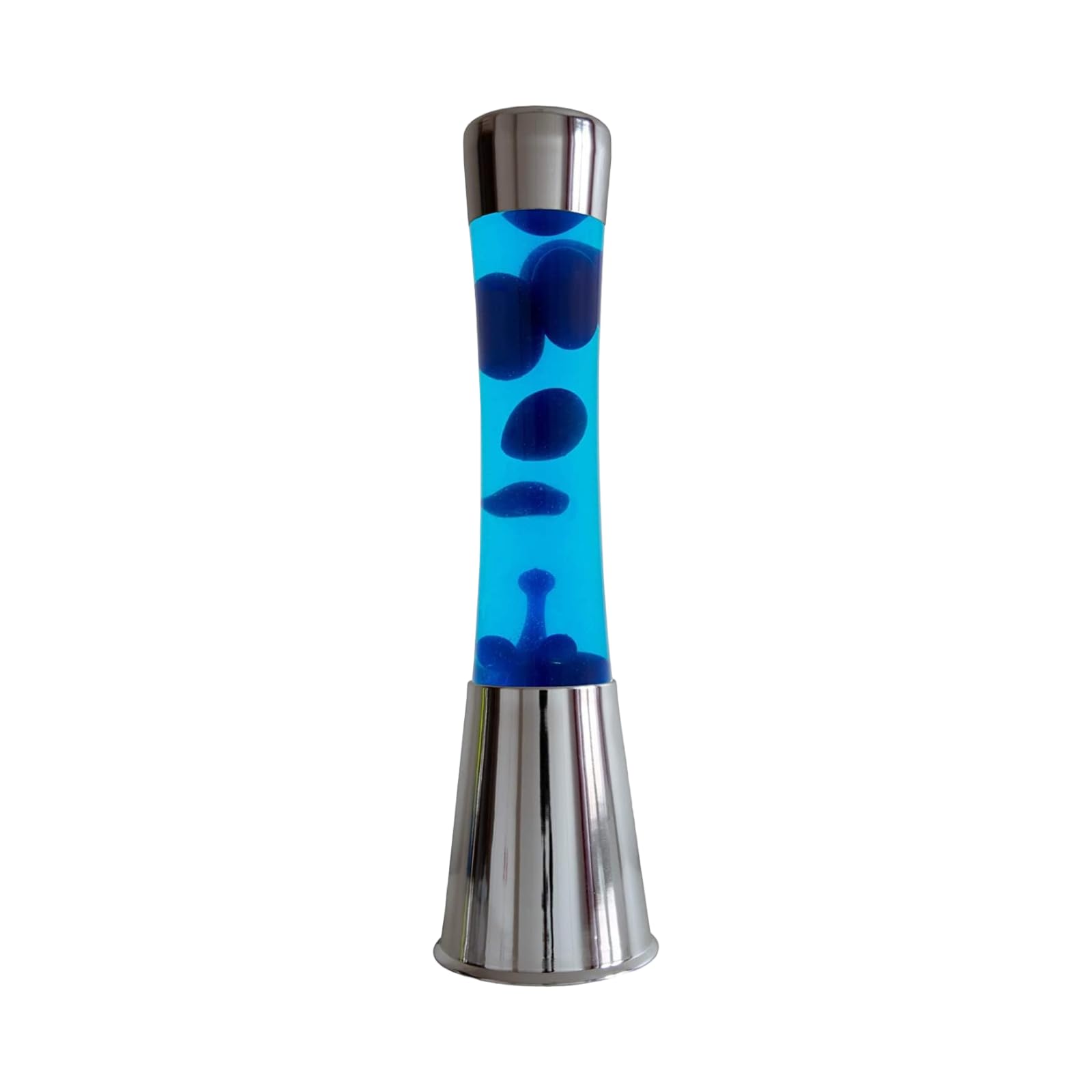 Fisura Lava Lamp - Chroom Met Geel Lava In Groene Vloeistof