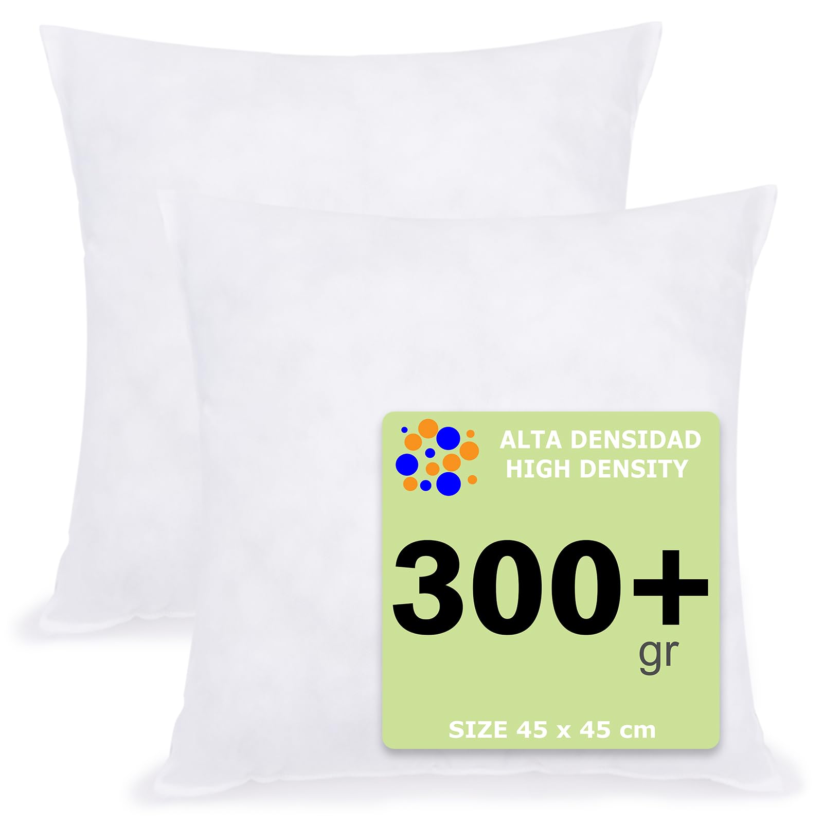PEKITAS Confezione da 2 pezzi nucleo imbottito cuscino in fibra cava siliconata 45 x 45 cm alto recupero solido morbido soffice, anallergico decorativo casa camera da letto soggiorno