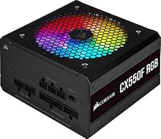 Corsair CX550F RGB, 80 PLUS Bronze Fully Modular ATX Power Supply (80 PLUS Bronze Certified, 120 mm RGB Fan, Optimised for Low Noise, 105°C Japanese Capacitors, Compact 140 mm Long Casing) Black