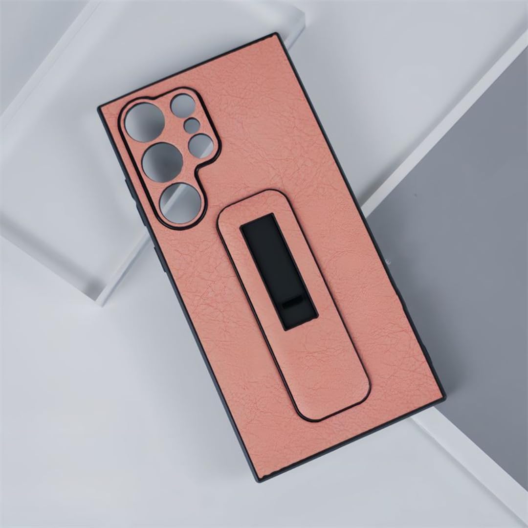Étui de protection antichoc Samsung S24 avec support de visionnage orange rétractable - 8