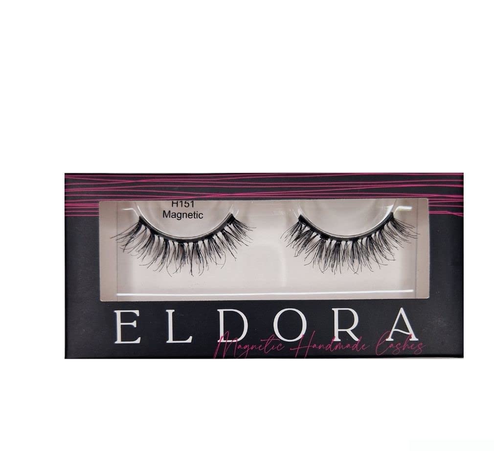 H151 Magnetic False Eyelashes Strip Lashes Natural Hairs Fluffy Wispy Curly Extension Handmade and Reusable