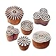 Töpferei Holzdruck Jaipuri Runden Swirl Gestalten Stempel Blöcke (Set von 6)