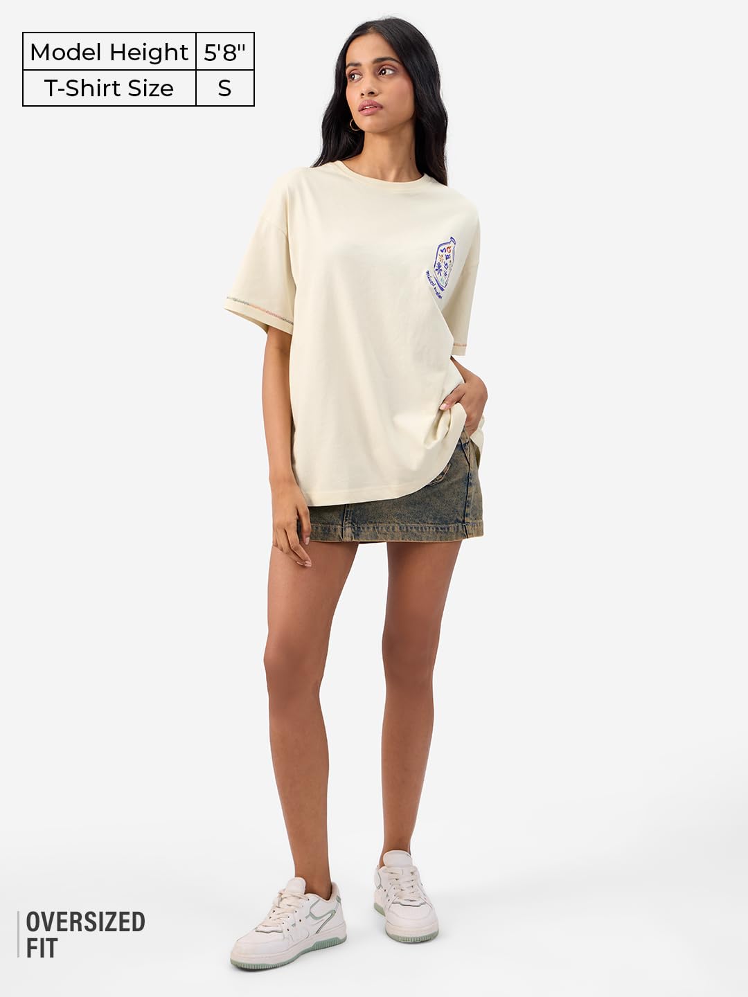 The Souled Store Camiseta oficial Inside Out: Mixed Emotions para mujer y niña, manga corta, cuello redondo, blanco off-blanco, gráfico, estampado, algodón, camiseta de gran tamaño