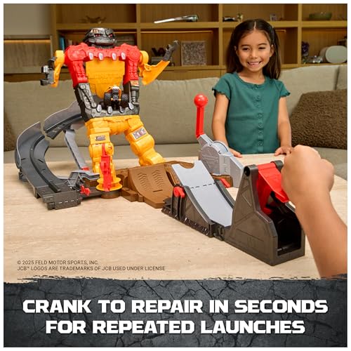 Image of Monster Jam Smash & Bash SmashBot Playset with Launcher, Exclusive 1:64 Scale Monster Truck, 15-Inch Repairable Robot, Kids Toys for Boy and Girls Ages 3 and up