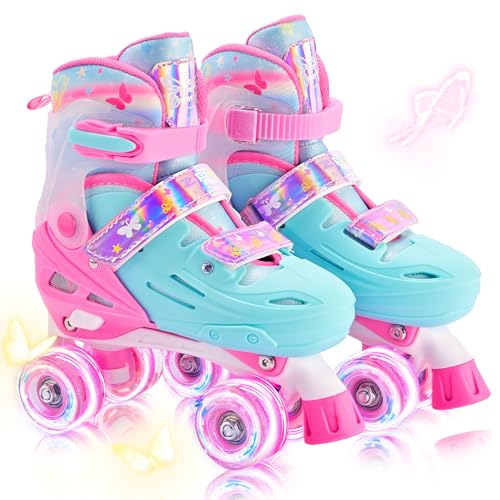 2PM SPORTS Adjustable Roller Skates for Girls Kids Ages 3-5 4-7 5-8...
