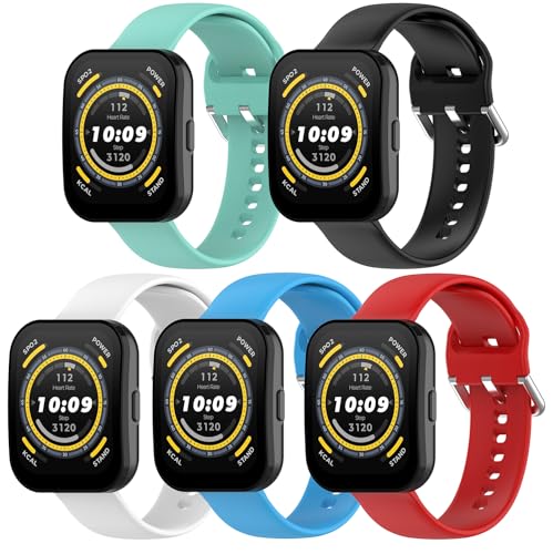 TenCloud Watch Band Compatible with Amazfit Bip 5 Band Silicone Straps Sport Wristbands intended for Amazfit Bip 5 Smart Watch 1.91inch (5Colors)