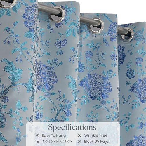 Image of FRESH FROM LOOM Curtains for Door 9 Feet Long | Big Window Curtain Premium Polyester Weaved Parda | Modern Parde for Living Room Bedroom | Home Office Screens (Blue, 9ft, 1pc)