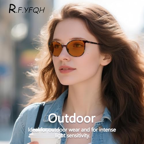 Image of Fluorescent-41 Pink Tinted Blue Light Blocking Glasses for Migraine, Light Sensitivity, Photophobia JF5002