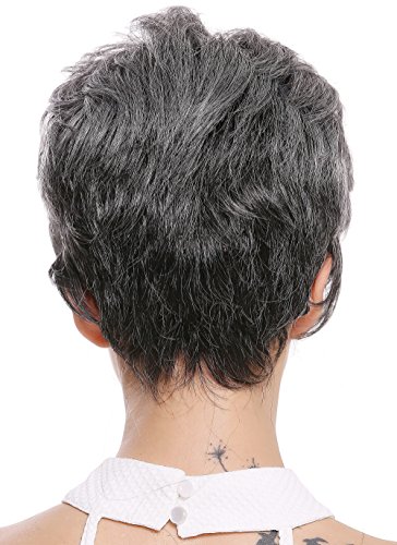 WIG ME UP - DW2461-DF1202 Lady Gents Man Quality Wig short teased voluminous dark gray mix streaked, Silver gray-black (DF1202) - Image 4