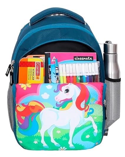 Image of Polyester kids Primary School Backpack, 30 Litres, Cartoon Print, for Tuition, Nursery to 5th Standard Boys and Girls Lightweight cartoon Bag