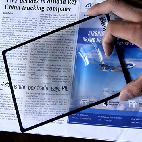 YUTOU 3 x Magnifying Reading Magnifying Glass Set for Full Pages Fresnel Lens Magnifying Lens Magnifying Lens for Seniors Reading Books Maps 18 × 12 cm - Image 4