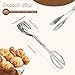 2-Pack Stainless Steel Serving Tongs - Thickened Food Grade Buffet Tongs with Single-Side Hollow Design, Non-Slip Kitchen Utensils for Salad, Cake, Bread, BBQ, Party, Catering & Daily Cooking (Silver)