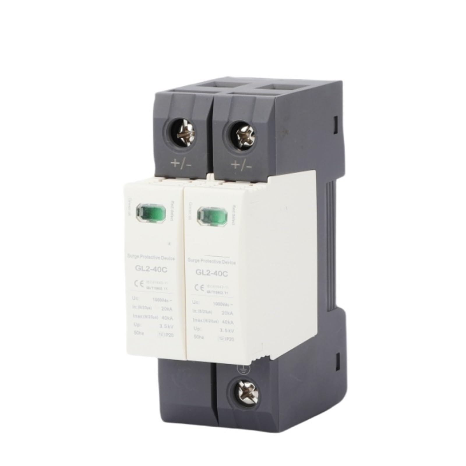 Dispositif de protection parafoudre basse tension 2P 275V 10KA 20KA pour tableau électrique