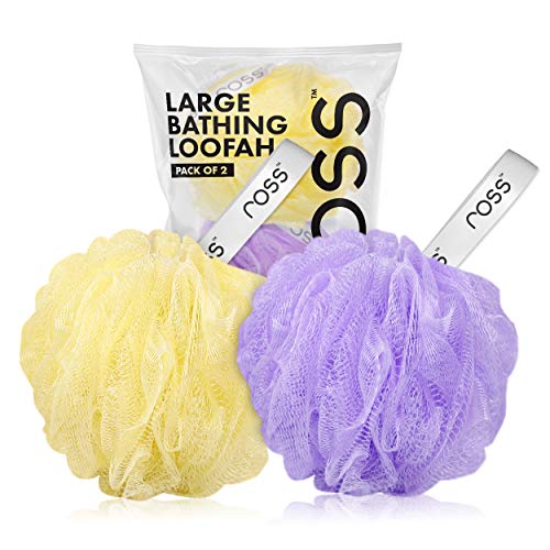 Limited-time Deal: Ross Large Bath Loofah Sponge Scrubber Exfoliator For High Lather Cleansing (Purple And Yellow) For Rs. 129 @ 43% off