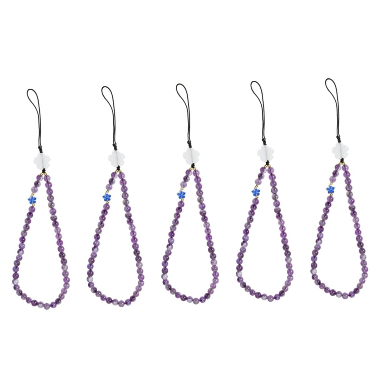 DOITOOL 5 Exquisitas Cuentas De Cristal Para Cordón De Muñeca De Teléfono Colgante Para Teléfono Móvil Decoración Para Teléfono.