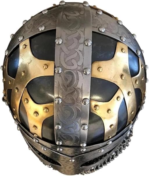 Medieval Viking Steel Helmet with Chainmail, Adult Wearable