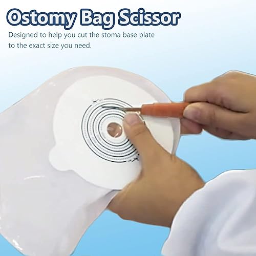 Miniatura 6 de Tijeras para bolsa de ostomía  Bolsa de estoma cortadora de enfermería de 5 pulgadas con punta redonda roma para el cuidado de la ileostomía de