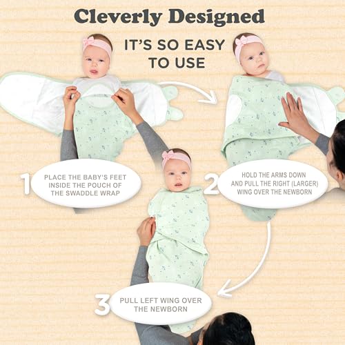Image of Swaddles for Newborn Boys - 3-Pack Infant Swaddles 0-3 Months - Adjustable Newborn Swaddle Sleep Sack - Soft Organic Cotton Baby Wrap for Safe & Cozy Sleep