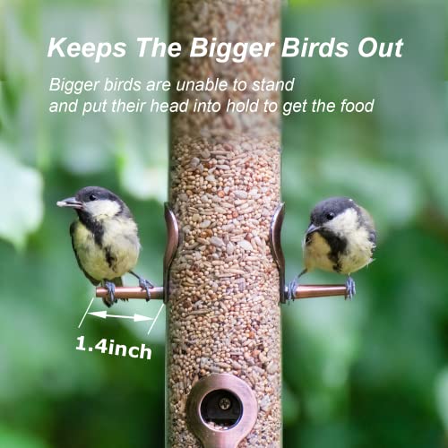 Iborn Metal Bird Feeder Hanging Wild Bird Seed Feeder For Mix Seed Blends Heavy Duty All Metal Copper Finish,14 Inch 4Port(Pack Of 2)(Seed Is Not Included) #TOP3