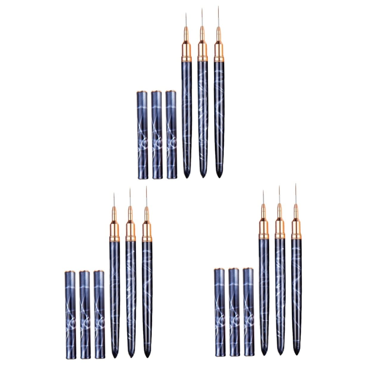 minkissy 9piezas Pinceles Para Nail Art Diseño Elegante y Chic Pinceles Para Dibujo y Pintura De Uñas Gel Para Uso Profesional y Casero