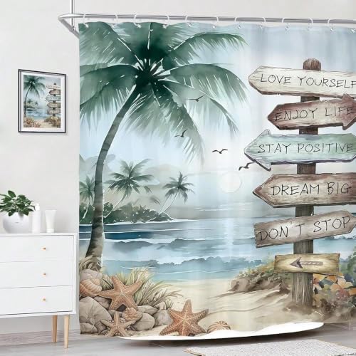 Rideau de douche tropical au design moderne abstrait et finitions soignées