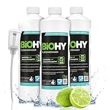BiOHY Fliesenreiniger (3x1l Flasche) + Dosierer | speziell entwickelt für Stein- & Fliesenböden | hinterlässt eine schmutzabweisende Glanzschicht | entfernt jegliche Art von Schmutz mühelos