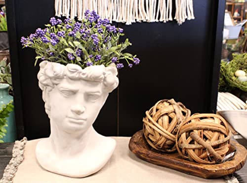 Lucky Winner Greek Statue Head Cement Planter - Unique Sculpture Plant Pot For Indoor Outdoor Home Garden Decor (9") #TOP4