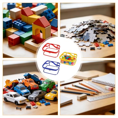 3 Pcs Clear PVC Toy Storage Bags, Waterproof Toy Organiser Bags with Double Zipper, Reusable Storage Organizer Travel Bag with Handle for Building Blocks Puzzle Balls Board Games - Image 6