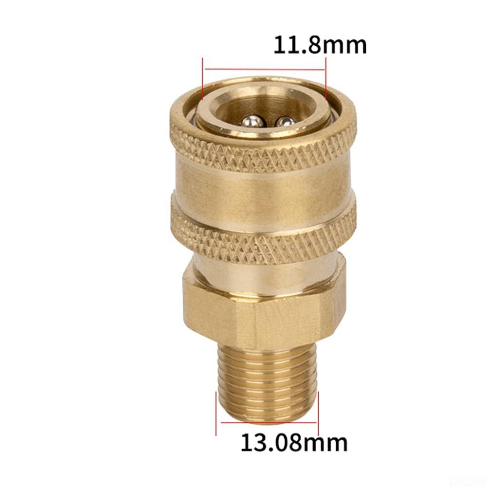 Connettore a sgancio rapido a 1/4" adattatore maschio a pressione Rondella Accoppiamento, ottone durevole, raccordi a sgancio rapido/scollegamento adattatore per idropulitrice