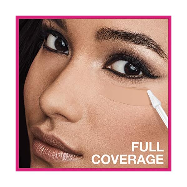 Maybelline New York Super Stay Full Coverage, Brightening, Long Lasting, Under Eye Concealer Liquid Makeup for up to 24H Wear, with Paddle Applicator, 15 Light, 0.23 Fl Oz