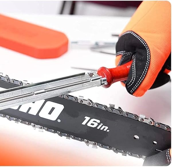 Katzco Chainsaw Sharpener File Kit - Contains 5/32, 3/16, and 7/32 Inch Files, Wood Handle, Depth Gauge, Filing Guide, and Tool Pouch - for Sharpening and Filing Chainsaws and Other Blades by Katzco - Image 4
