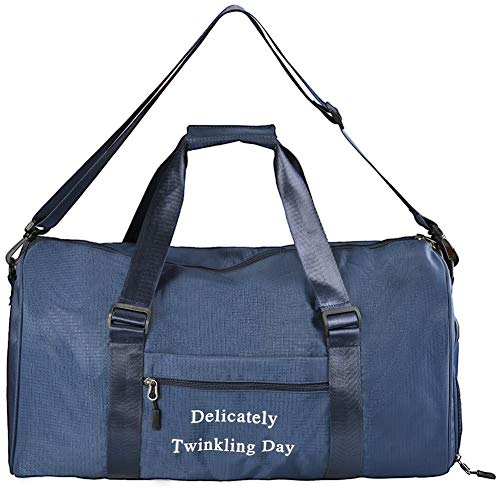 Cizen Bolsa Gimnasio, Travel Duffle Bag para Hombre y Mujer, Bolsos Deportivos Fin de Semana, Mochila Deporte Ligeros Plegables de Equipaje de Viaje de Tela Ligera Oxford(La Marina)